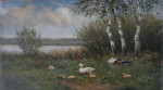 Vóór restauratie, schilderij eenden en kuikens, Constant Artz